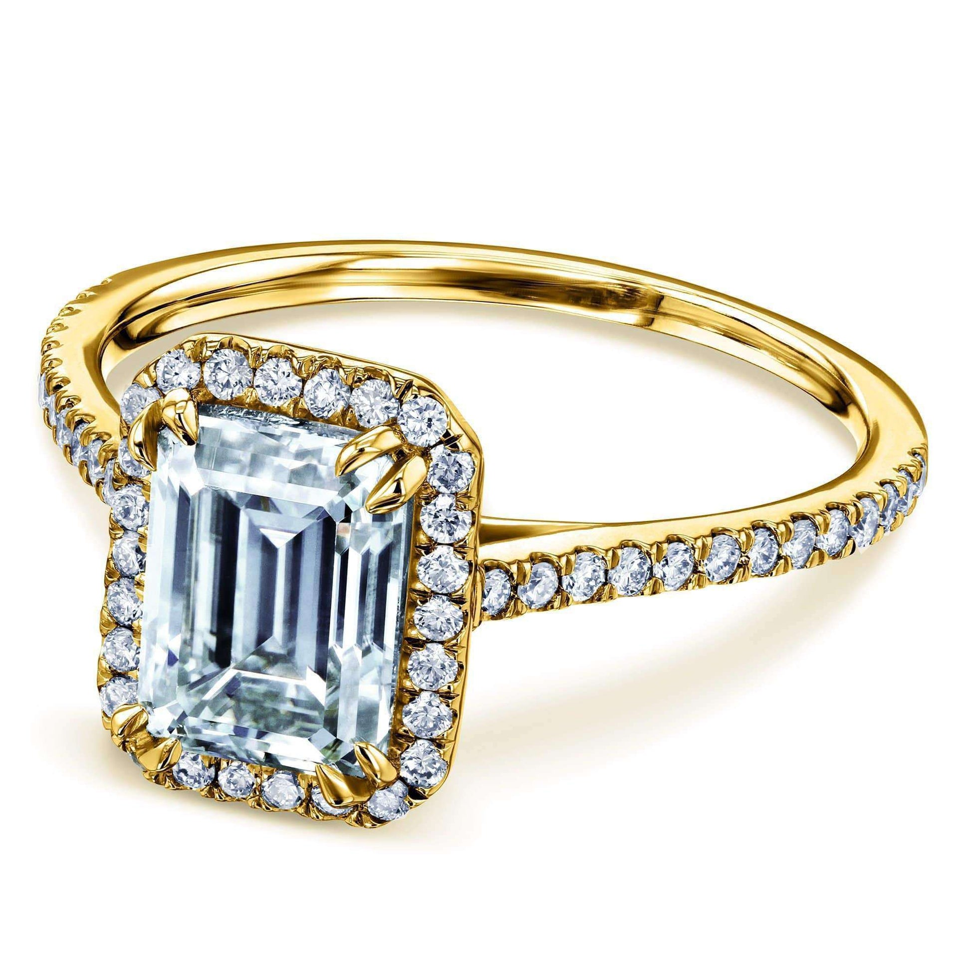 Kobelli 1.75ct Emerald Moissanite Halo Ring MZ61769EC-ELG/4Y