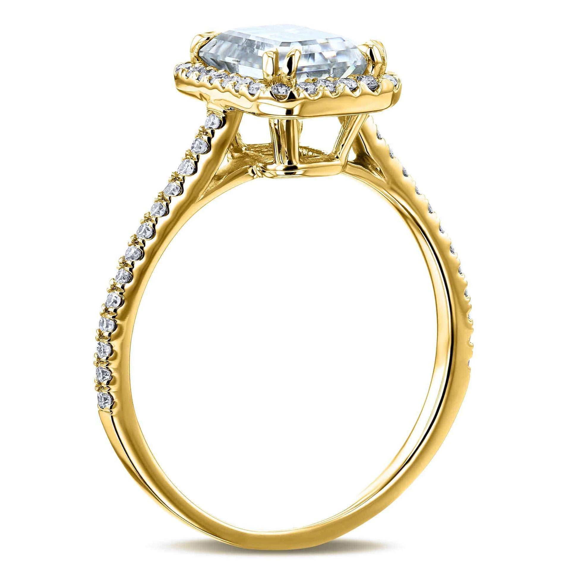 Kobelli 1.75ct Emerald Moissanite Halo Ring