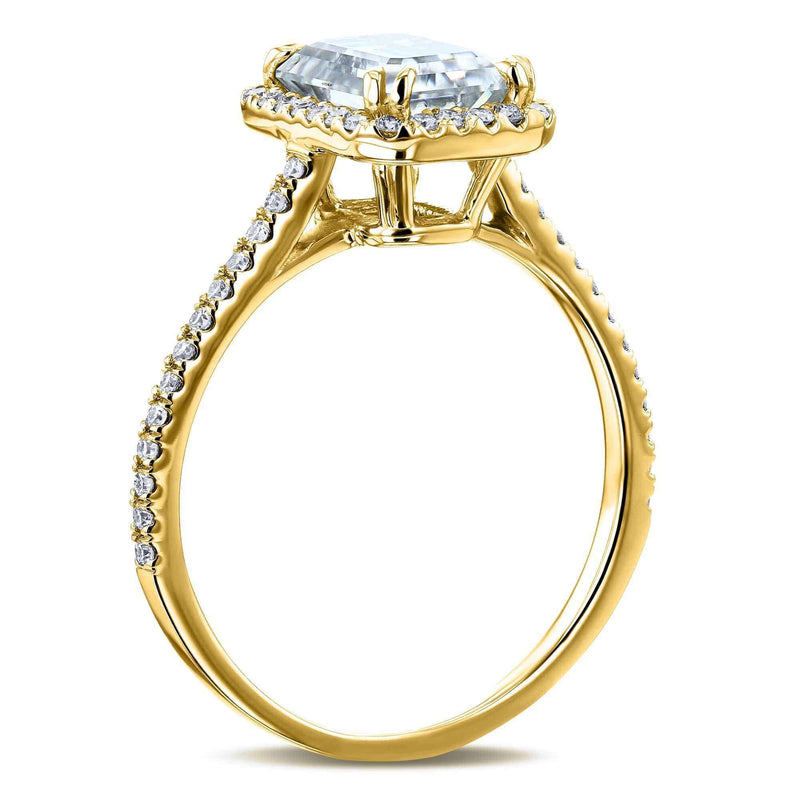 Kobelli 1.75ct Emerald Forever One Moissanite Halo Ring