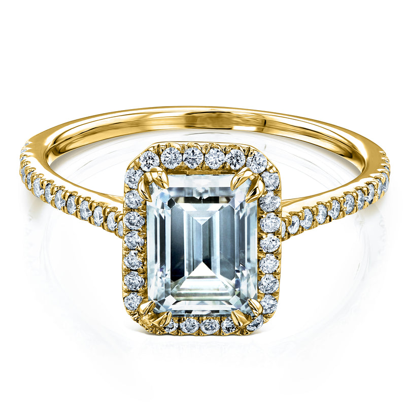 1,75 ct Smaragd-Moissanit-Ring – Moissanit und natürliche Diamanten