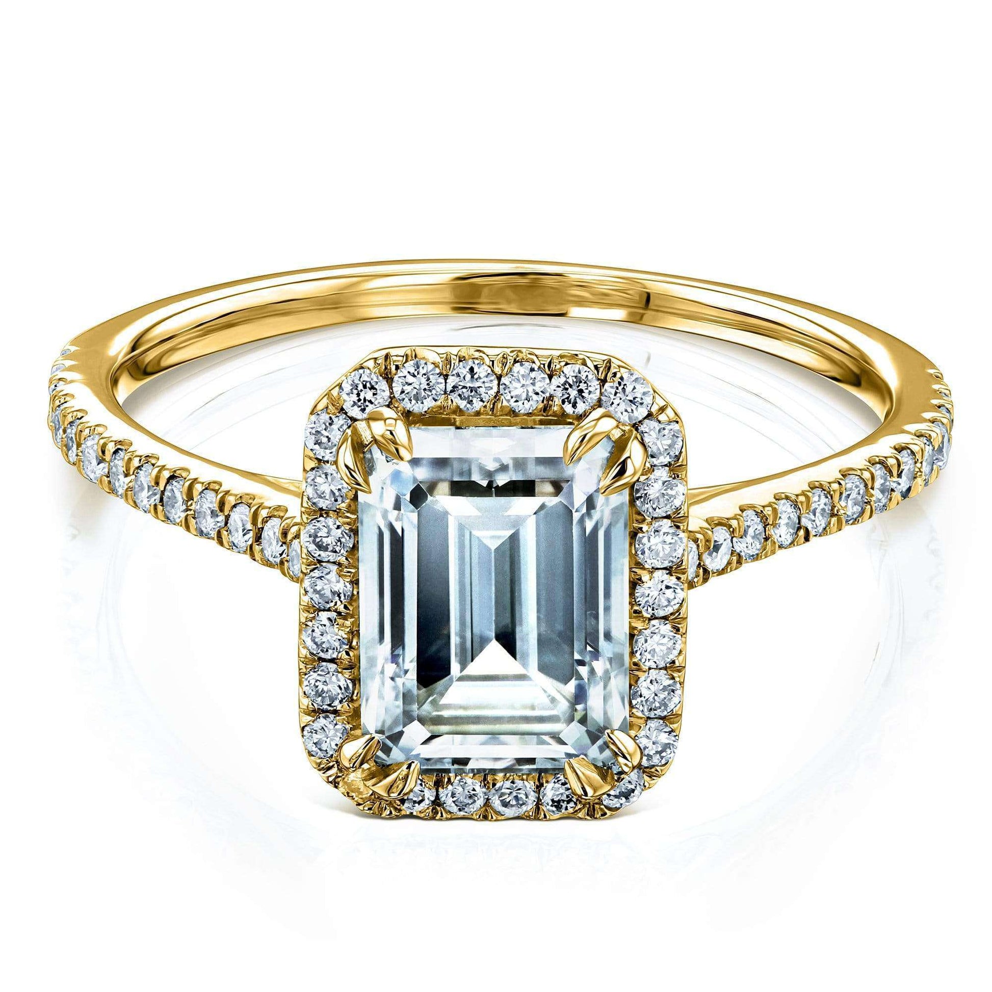 Kobelli 1.75ct Emerald Forever One Moissanite Halo Ring