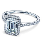 Kobelli 1,75 ct Smaragd-Moissanit-Ring (natürliche Diamantfassung)