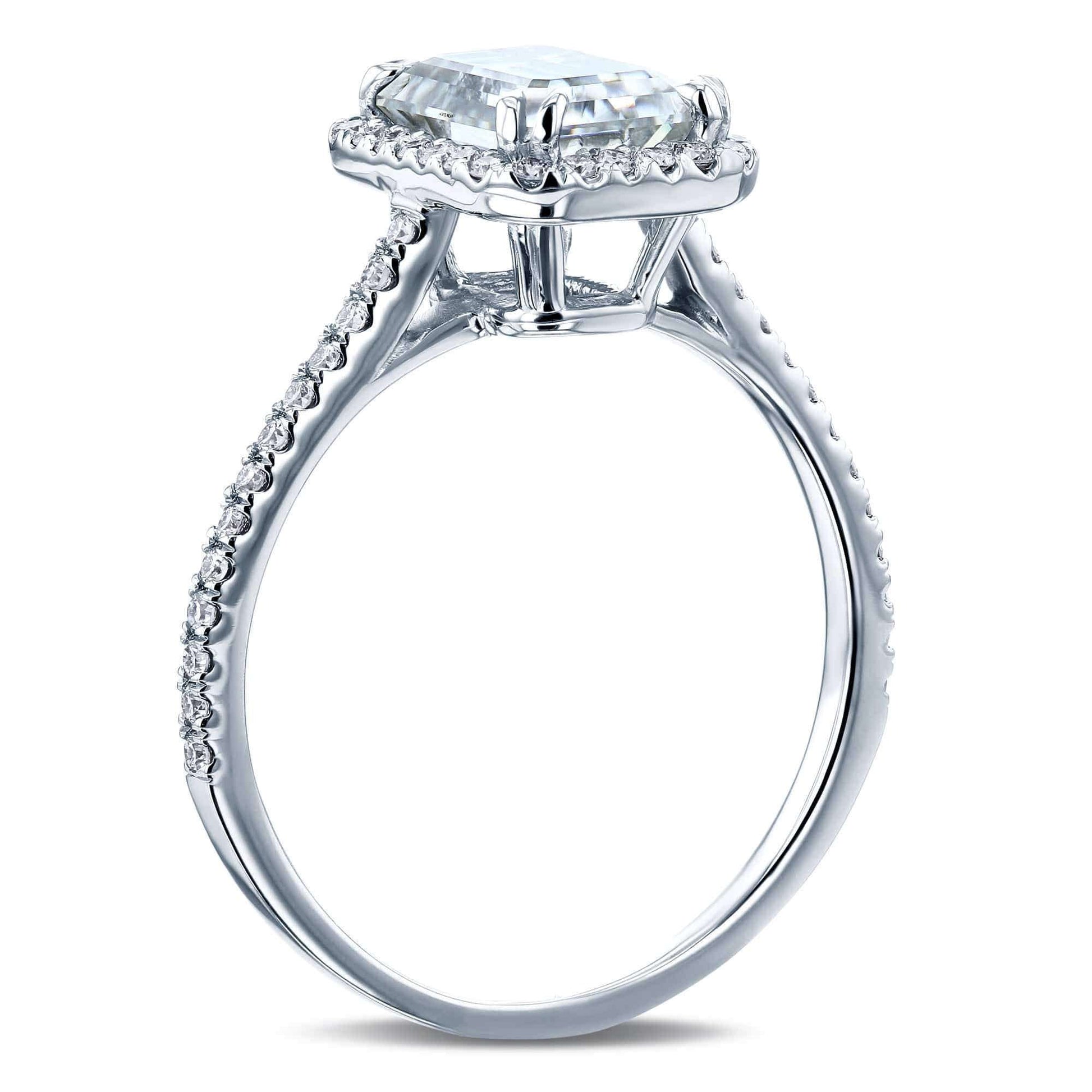 Kobelli 1.75ct Emerald Moissanite Ring (Natural Diamond Mounting)