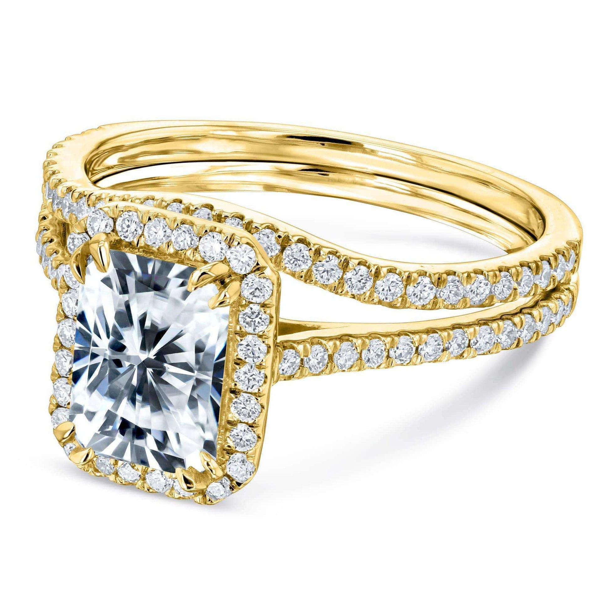 Kobelli 1.8ct Radiant Moissanite Halo Bridal Set MZ61769RA-EDLG/4Y