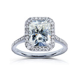 anel Halo Radiante 9x7 Original 3ct.tw - Forever One