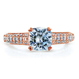 Kobelli Cushion-cut Moissanite Engagement Ring with Diamond 1 5/8 CTW 14k Gold