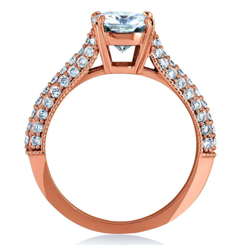 Kobelli Cushion-cut Moissanite Engagement Ring with Diamond 1 5/8 CTW 14k Gold