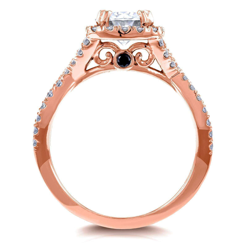 Kobelli Round-cut Moissanite Engagement Ring with Diamond 1 1/2 CTW 14k Rose Gold