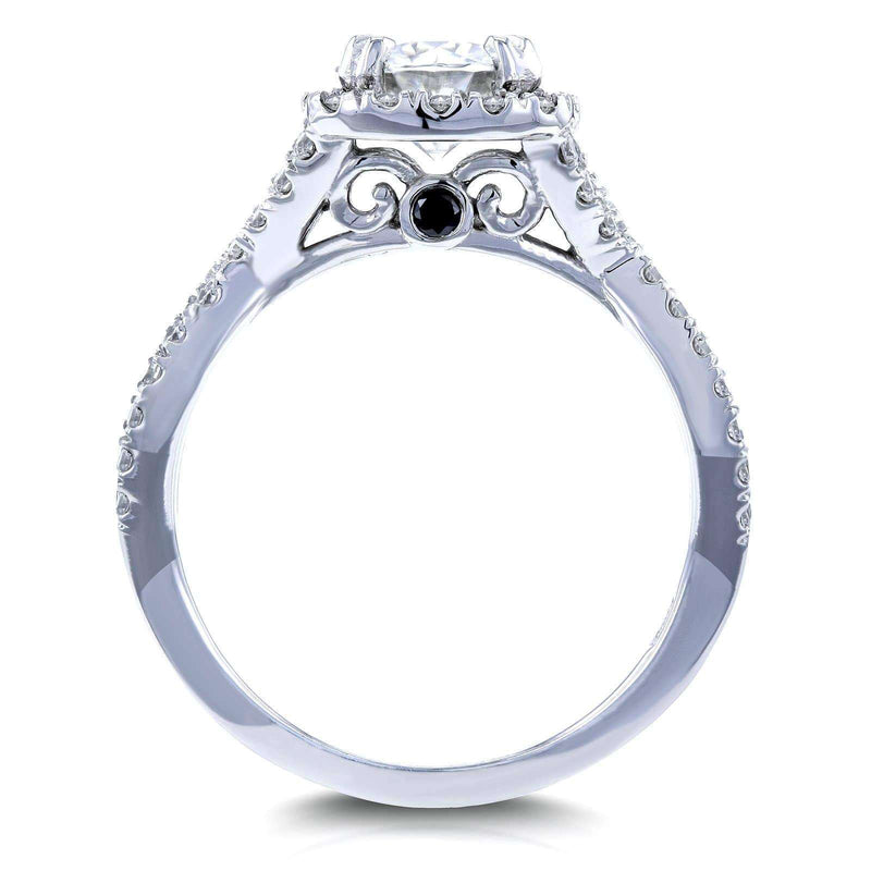 Kobelli Round-cut Moissanite Engagement Ring with Diamond 1 1/2 CTW 14k White Gold