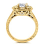 Kobelli Antique Round Moissanite Engagement Ring with Diamond 1 1/5 CTW 14k Yellow Gold