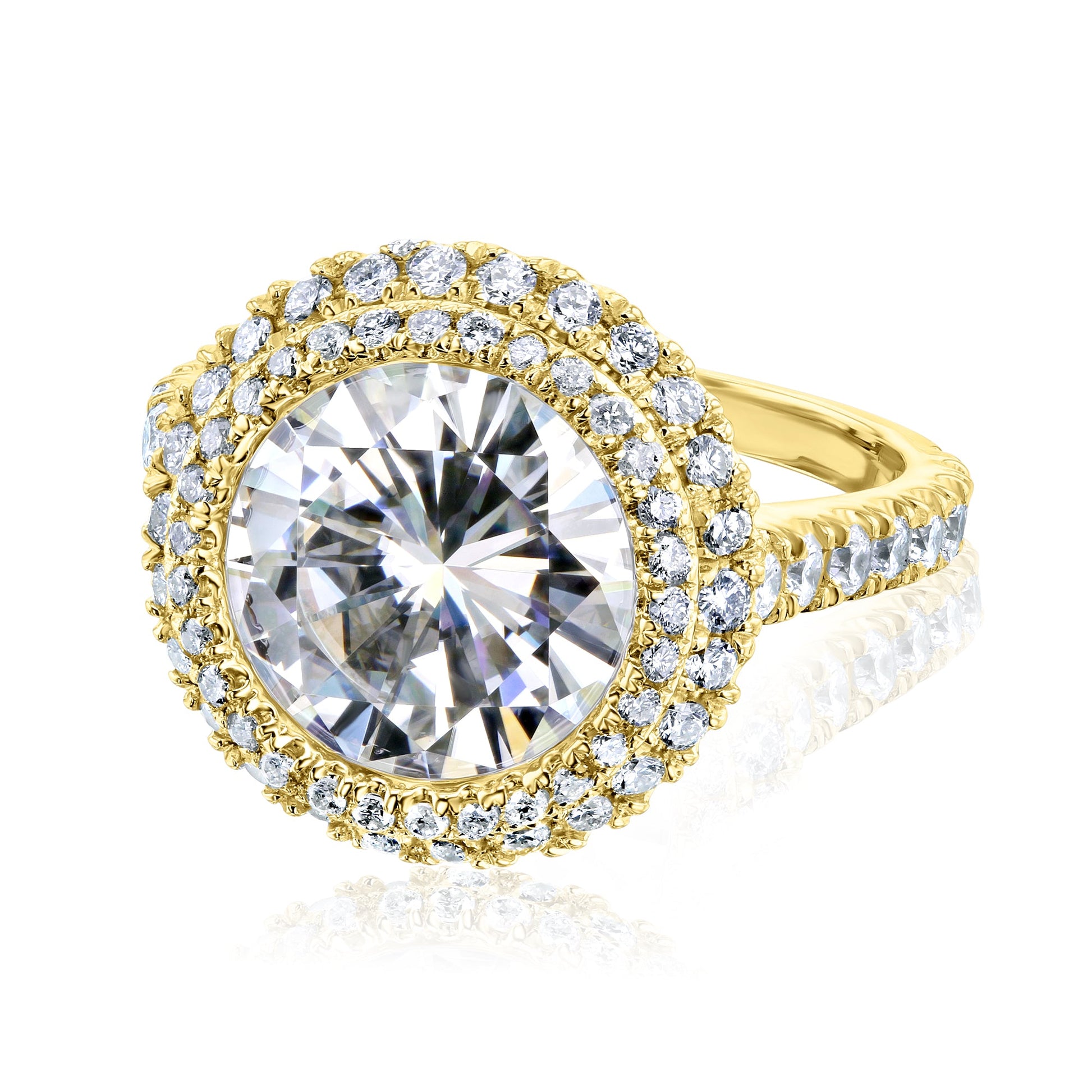 Kobelli Statement Engagement Rings Genuine Diamonds and Moissanite
