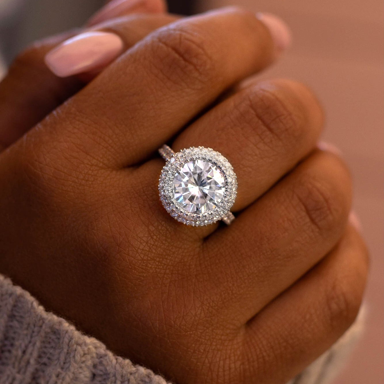 Kobelli Statement Engagement Rings Genuine Diamonds and Moissanite