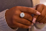 Anéis de noivado Kobelli Statement, diamantes genuínos e moissanite