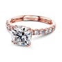Kobelli 2ct Cushion Moissanite and Diamond U-French Pave Engagement Ring