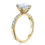 Kobelli 2ct Cushion Moissanite and Diamond U-French Pave Engagement Ring