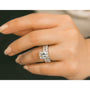 Kobelli 2ct Cushion Moissanite and Diamond U-French Pave Bridal Set 14k Gold