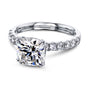 Kobelli 2ct Cushion Moissanite and Diamond U-French Pave Engagement Ring