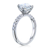 Kobelli 2ct Cushion Moissanite and Diamond U-French Pave Engagement Ring