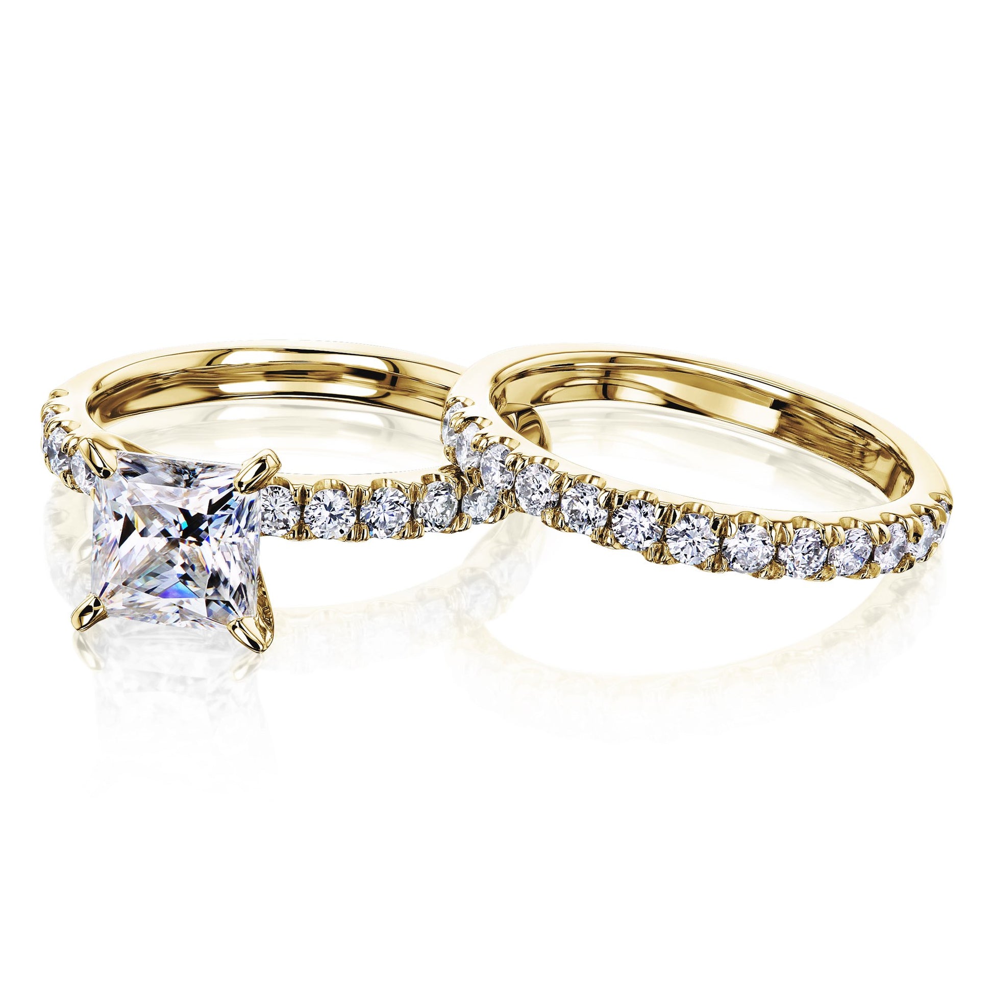 Kobelli 1.5ct Princess Moissanite Floating Bridal Set