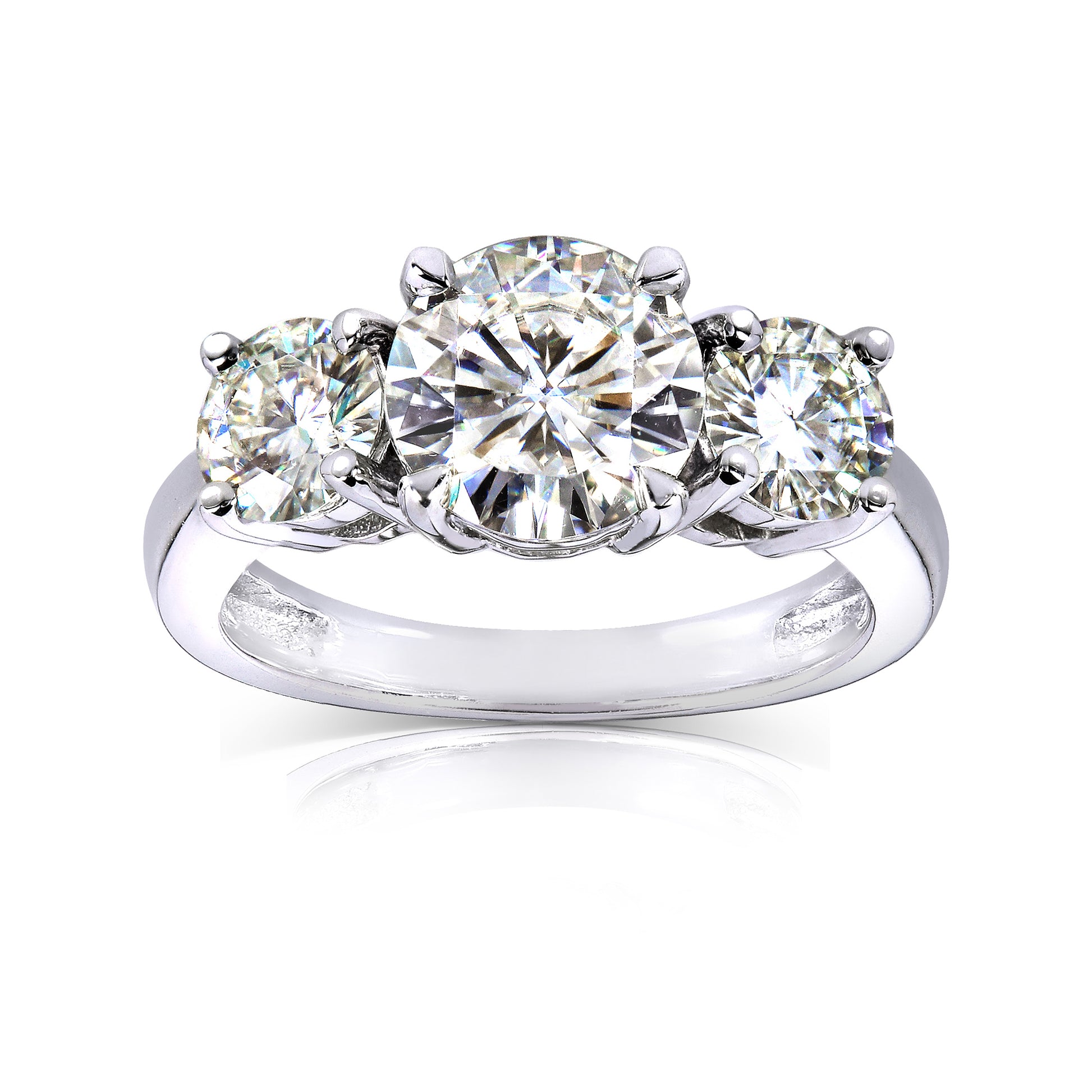2.5 Carat Moissanite Round 3-Stone Ring