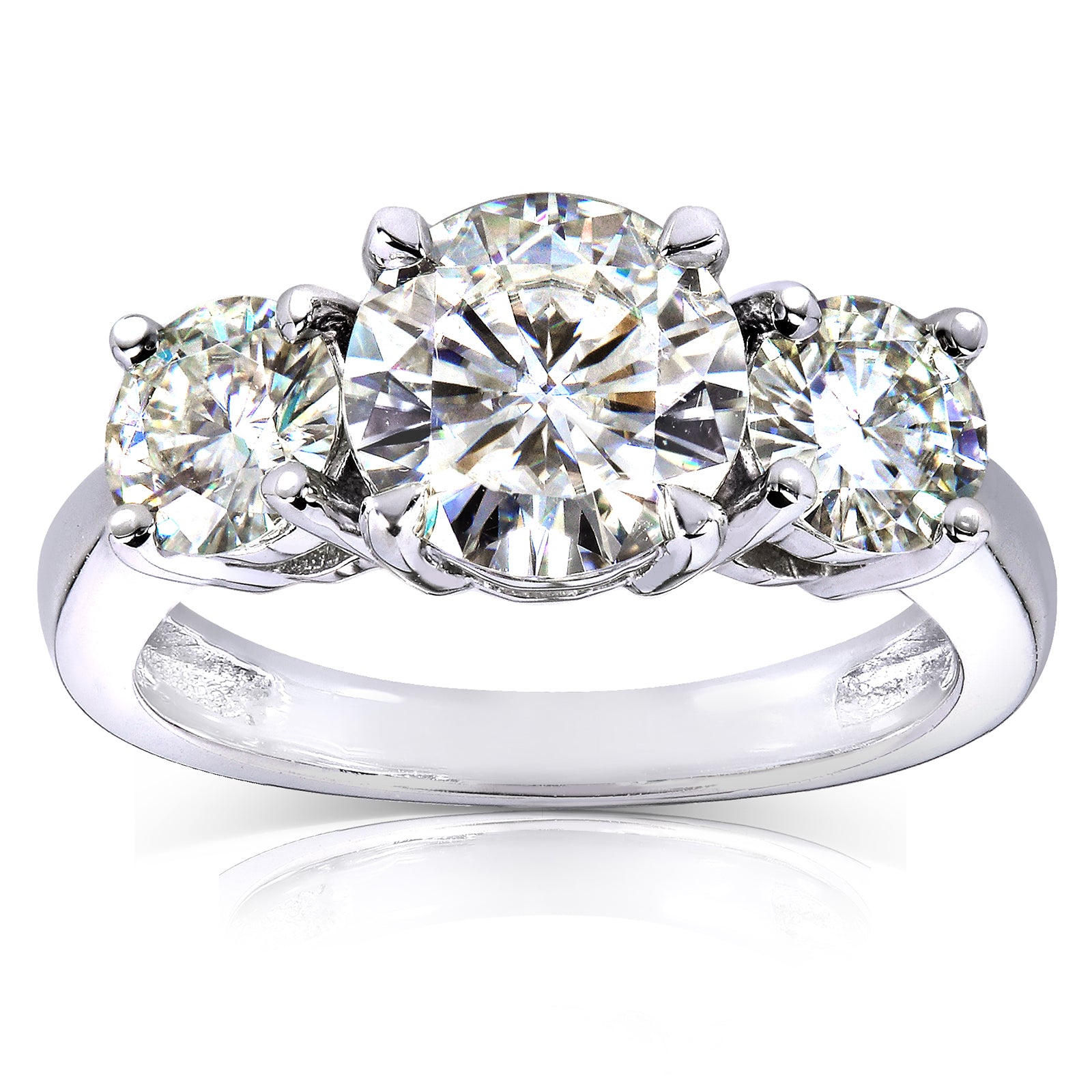 2.5 Carat Moissanite Round 3-Stone Ring