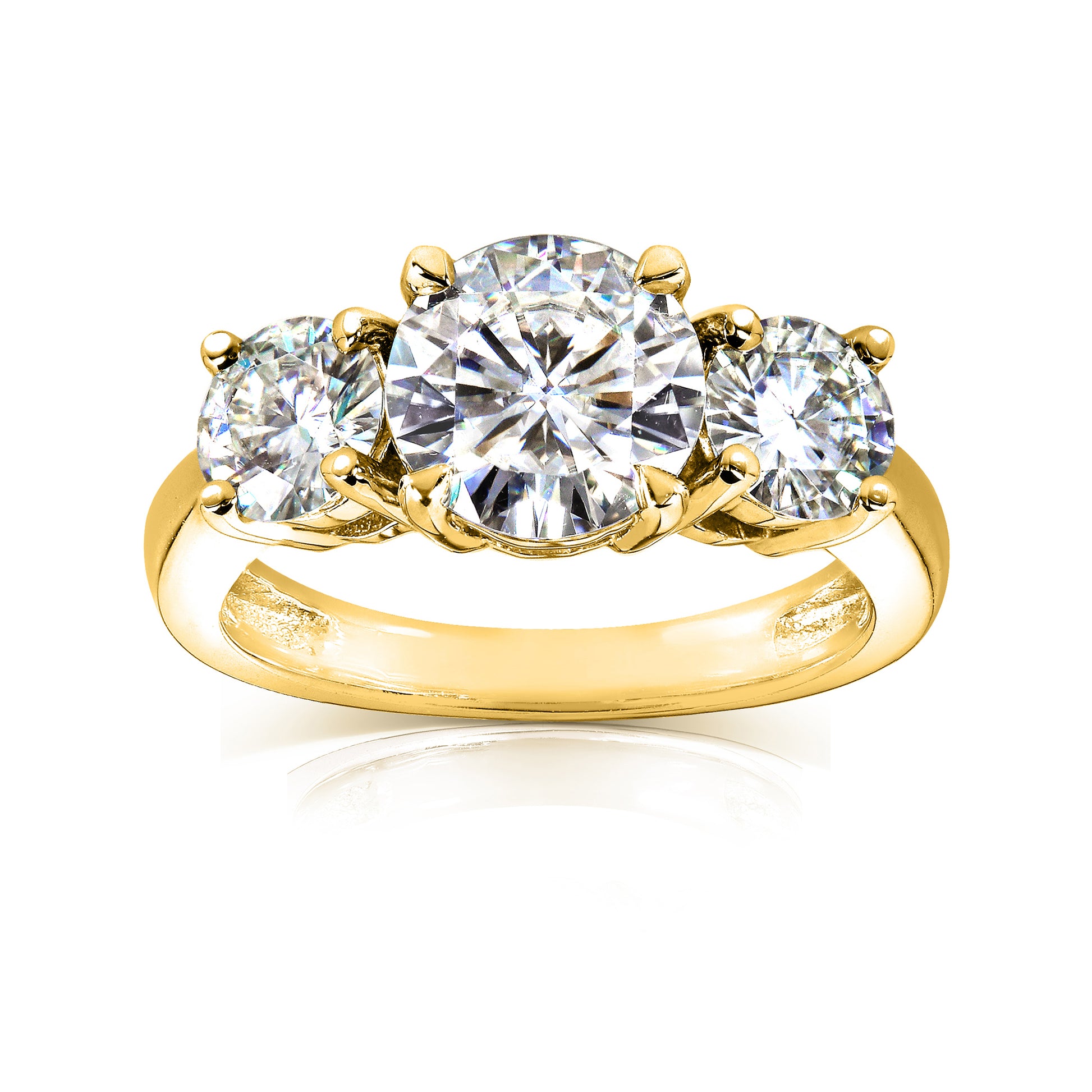 2.5 Carat Moissanite Round 3-Stone Ring