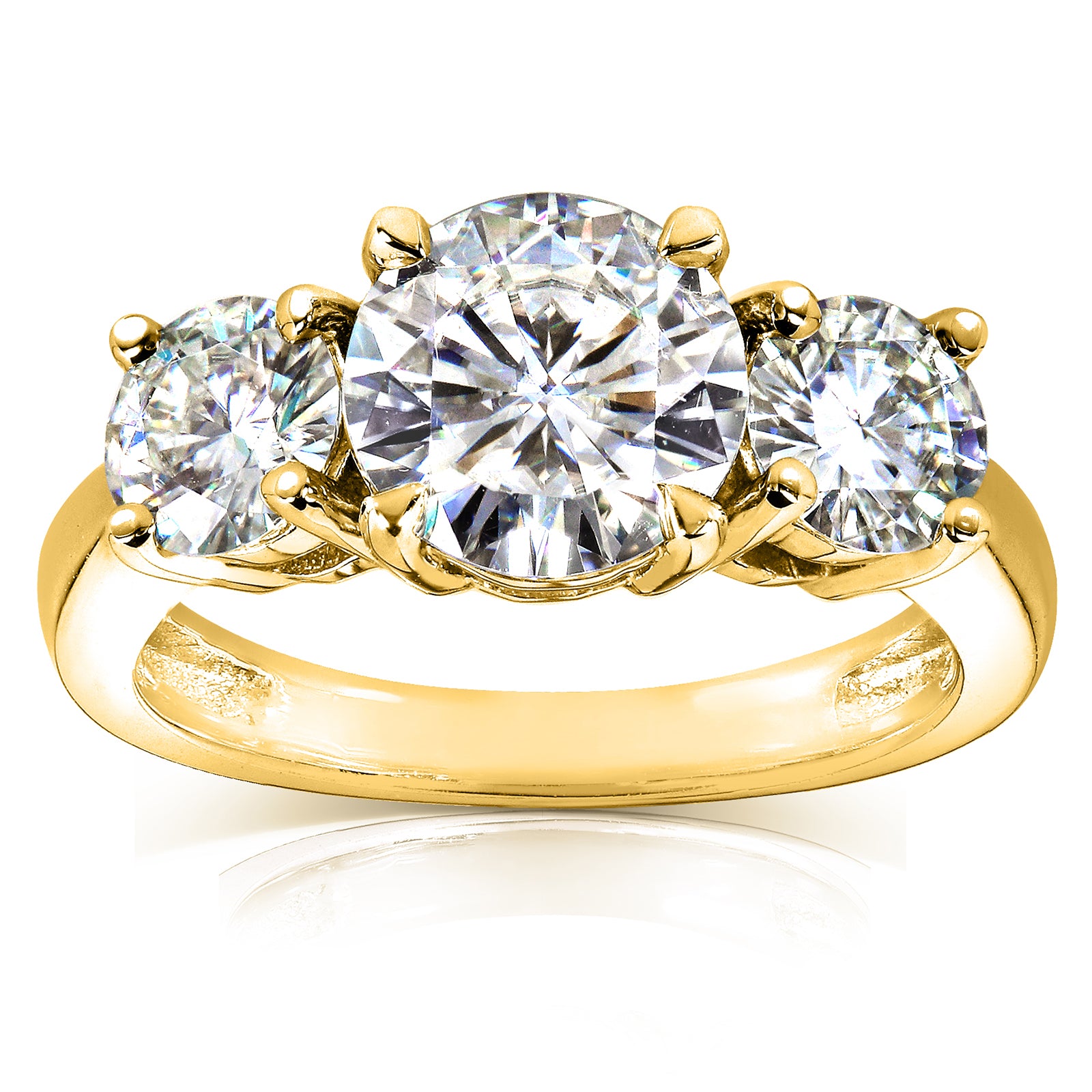 2.5 Carat Moissanite Round 3-Stone Ring