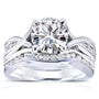 Kobelli Round-cut Moissanite Bridal Set with Diamond 1 1/2 CTW 14k White Gold