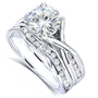 Kobelli Round-cut Moissanite Bridal Set with Diamond 1 1/2 CTW 14k White Gold