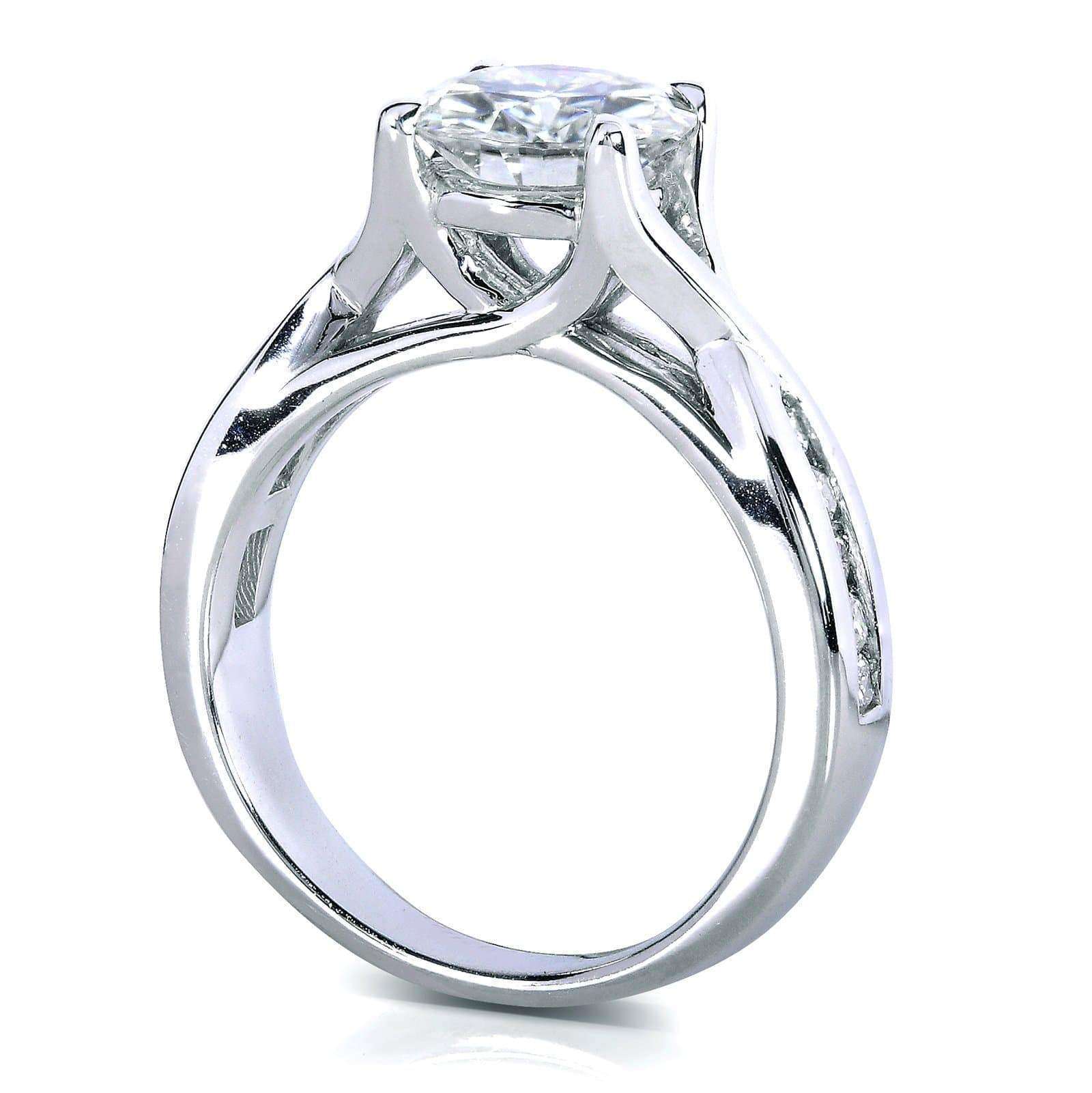 Kobelli Round-cut Moissanite Bridal Set with Diamond 1 1/2 CTW 14k White Gold