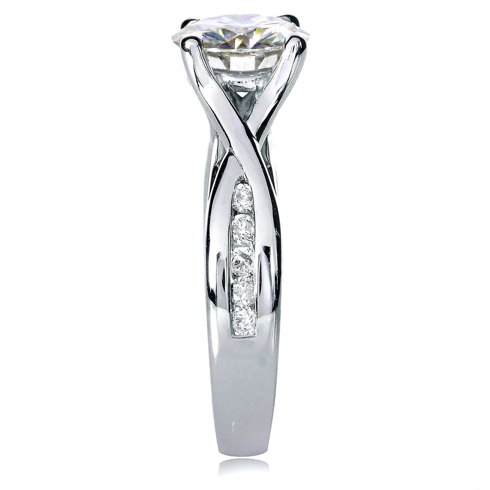 Kobelli Round-cut Moissanite Bridal Set with Diamond 1 1/2 CTW 14k White Gold