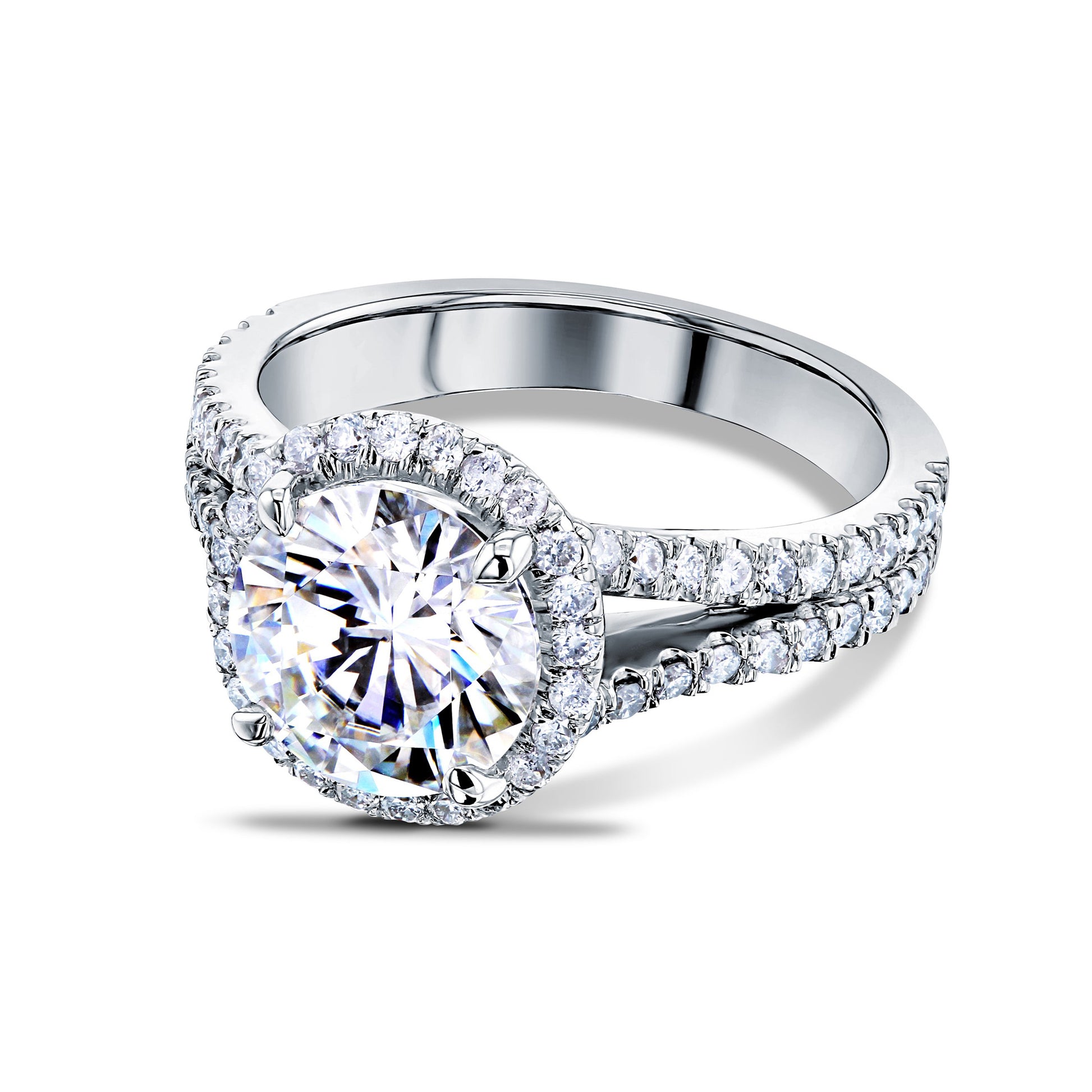 1.4 Carat Moissanite Round Malta Ring