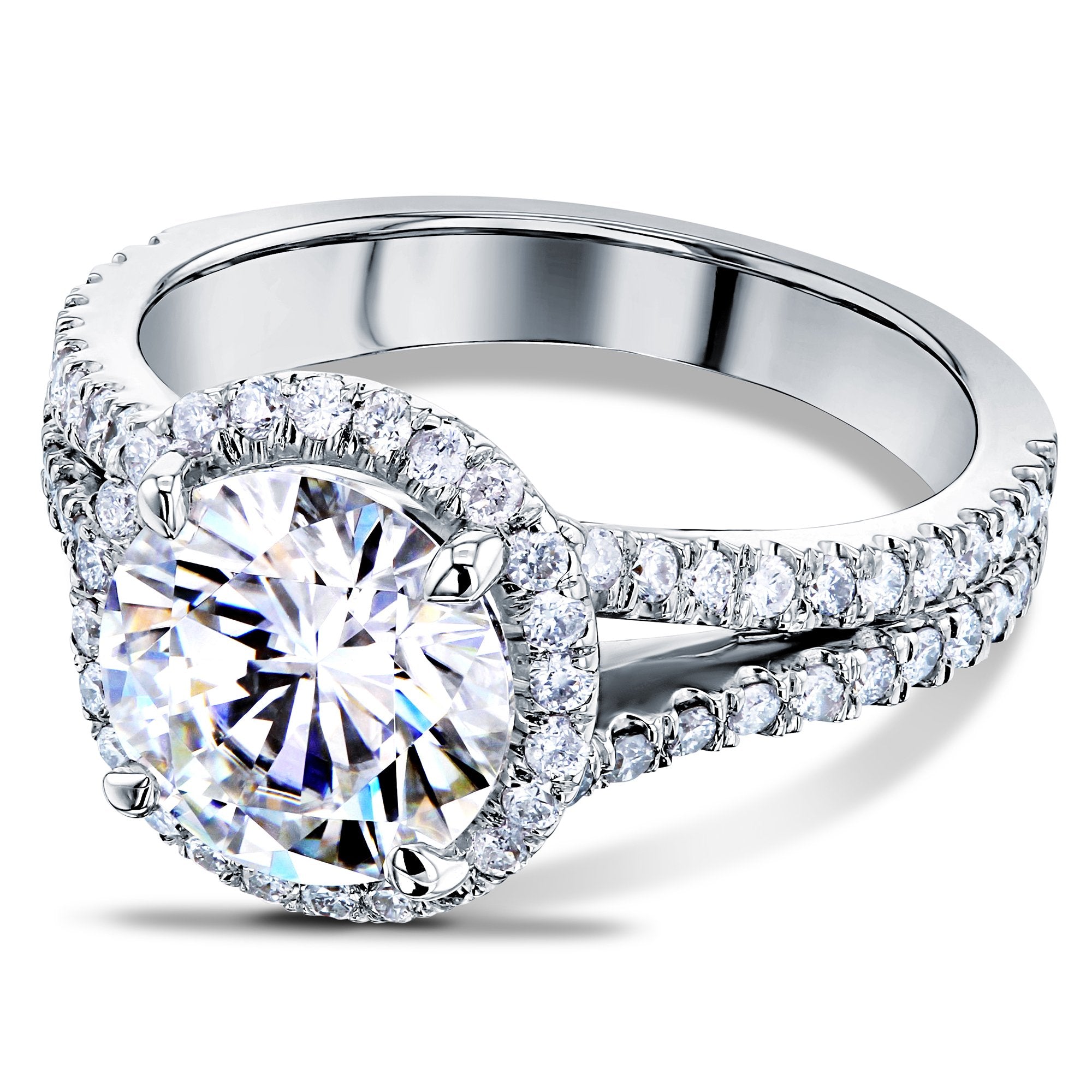 Kobelli 2-2/5ct Round Split Shank Halo Engagement Ring