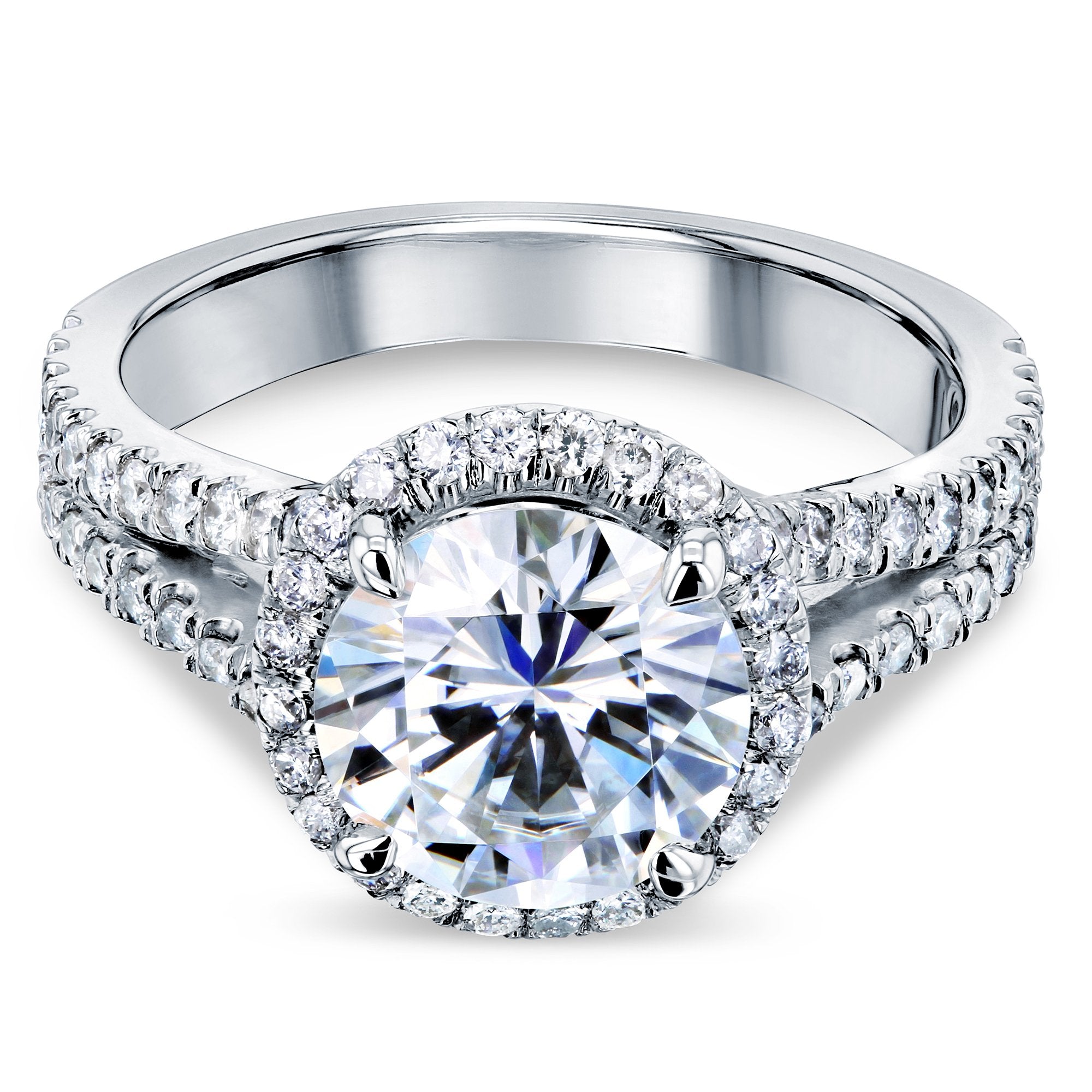 Kobelli 2-2/5ct Round Split Shank Halo Engagement Ring