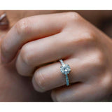 Kobelli Moissanite and Lab Grown Diamond Engagement Ring 1 3/4 CTW 14k White Gold (HI/VS, DEF/VS)