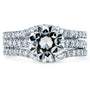 Kobelli Moissanite and Lab Grown Diamond 3pc Bridal Rings Set 2 1/2 CTW 14k White Gold (HI/VS, DEF/VS)