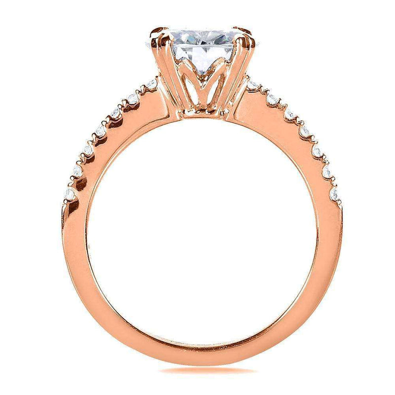 Kobelli Moissanite (DEF) and Diamond Engagement Ring 2 1/10 CTW 14k Rose Gold