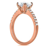 Kobelli Round-cut Moissanite & Diamond Engagement Ring  2 1/10 Carat (ctw) in 14k Rose Gold