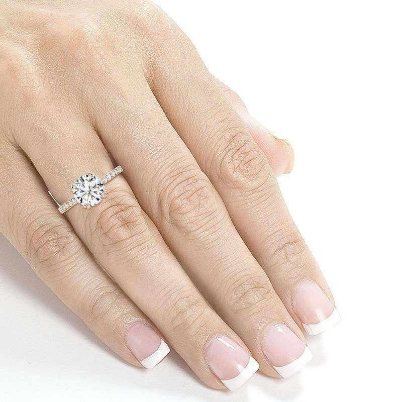 Kobelli Moissanite and Lab Grown Diamond Engagement Ring 1 3/4 CTW 14k Rose Gold (HI/VS, DEF/VS)