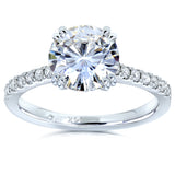 Kobelli Moissanite and Lab Grown Diamond Engagement Ring 1 3/4 CTW 14k White Gold