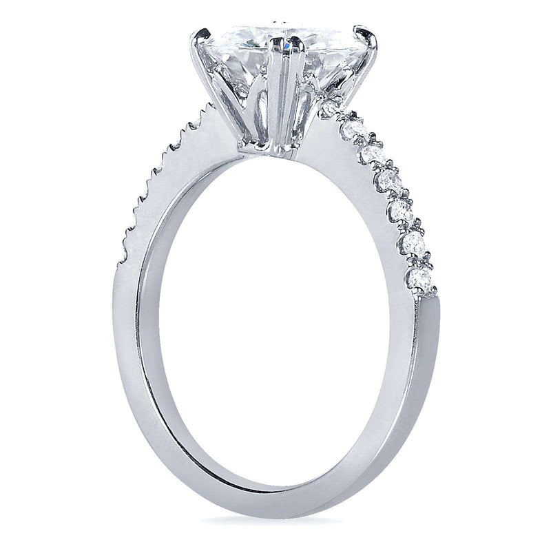 Kobelli Round-cut Moissanite & Diamond Engagement Ring  2 1/10 Carat (ctw) in 14k White Gold