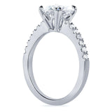 Kobelli Moissanite and Lab Grown Diamond Engagement Ring 2 1/10 CTW 14k White Gold (HI/VS, DEF/VS)