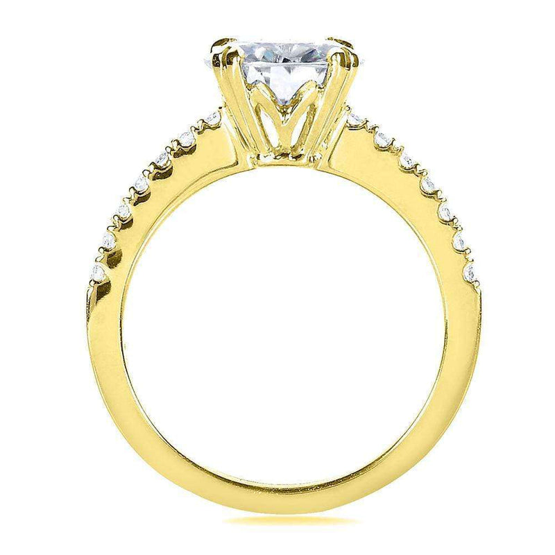 Kobelli Moissanite and Lab Grown Diamond Engagement Ring 1 3/4 CTW 14k Yellow Gold (HI/VS, DEF/VS)
