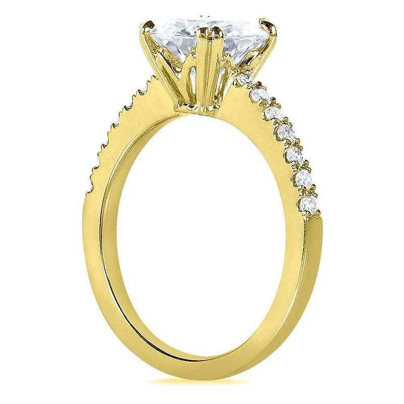 Kobelli Moissanite and Lab Grown Diamond Engagement Ring 1 3/4 CTW 14k Yellow Gold (HI/VS, DEF/VS)