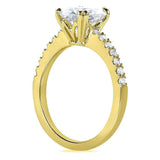 Kobelli Round-cut Moissanite Engagement Ring with Diamond 2 1/10 CTW 14k Yellow Gold
