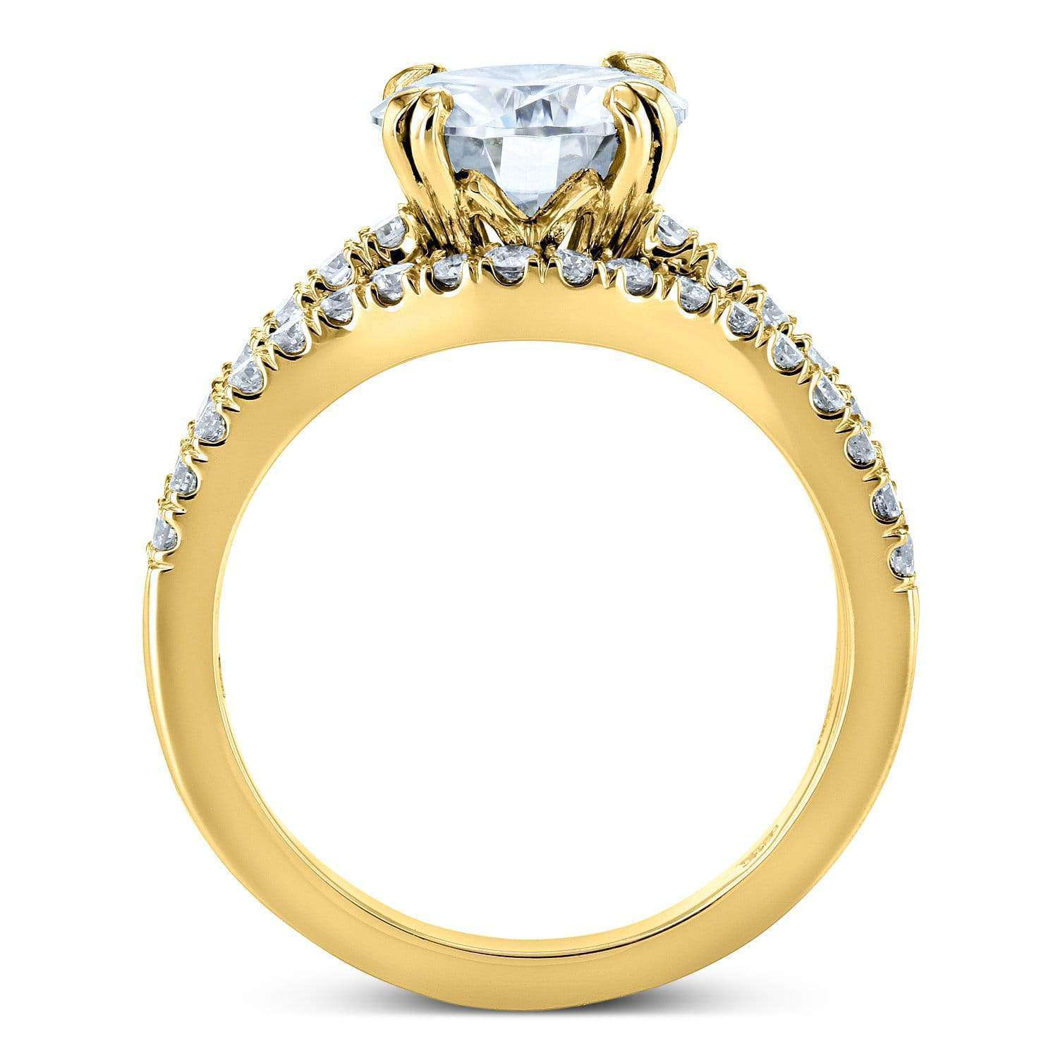 Kobelli Round Brilliant Moissanite and Diamond Bridal Set 2 1/3 CTW 14k Yellow Gold (HI/VS, GH/I)