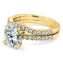 Kobelli Round Brilliant Moissanite and Diamond Bridal Set 2 1/3 CTW 14k Yellow Gold (HI/VS, GH/I)
