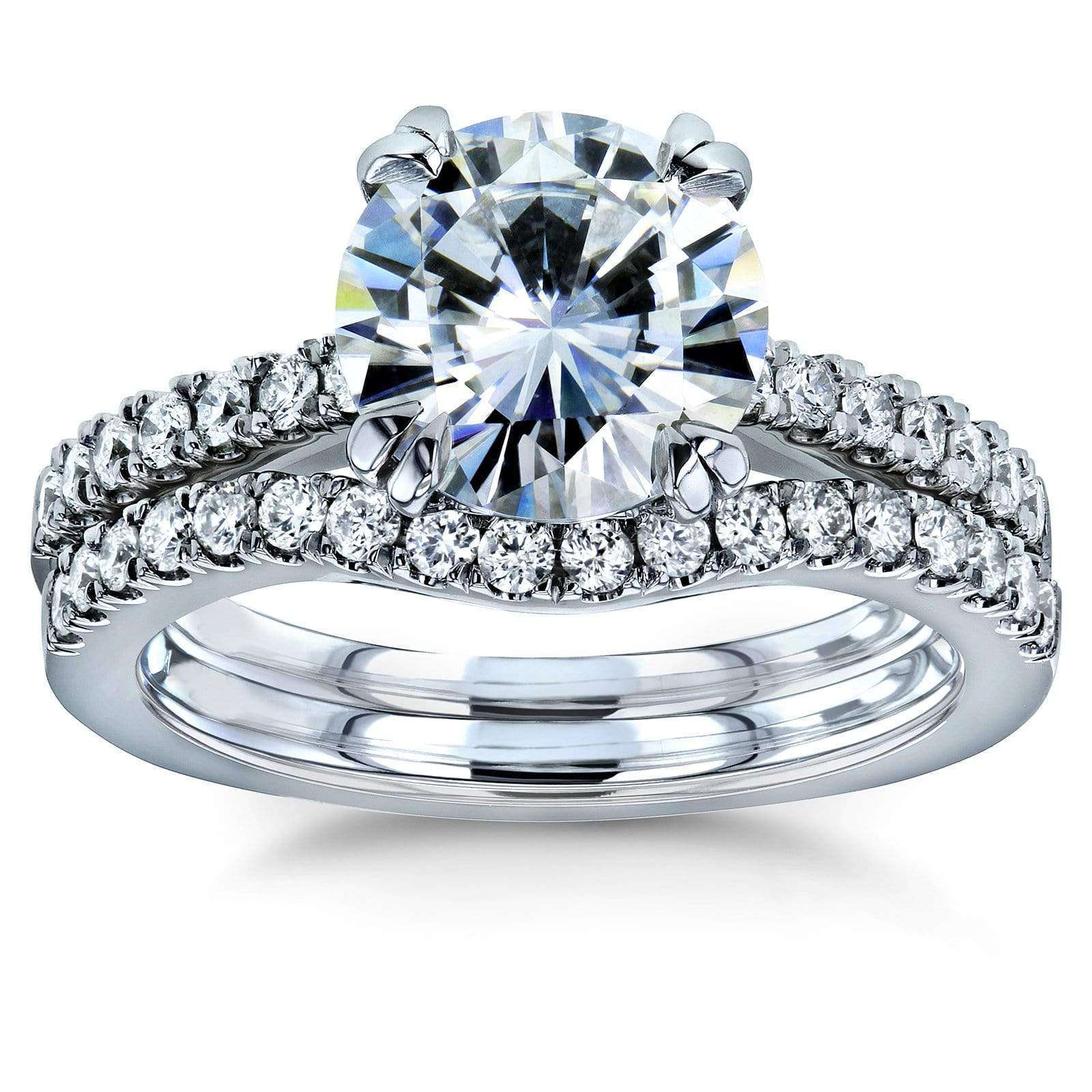 Kobelli Moissanite and Lab Grown Diamond Bridal Rings Set 2 1/3 CTW 14k White Gold (HI/VS, DEF/VS)