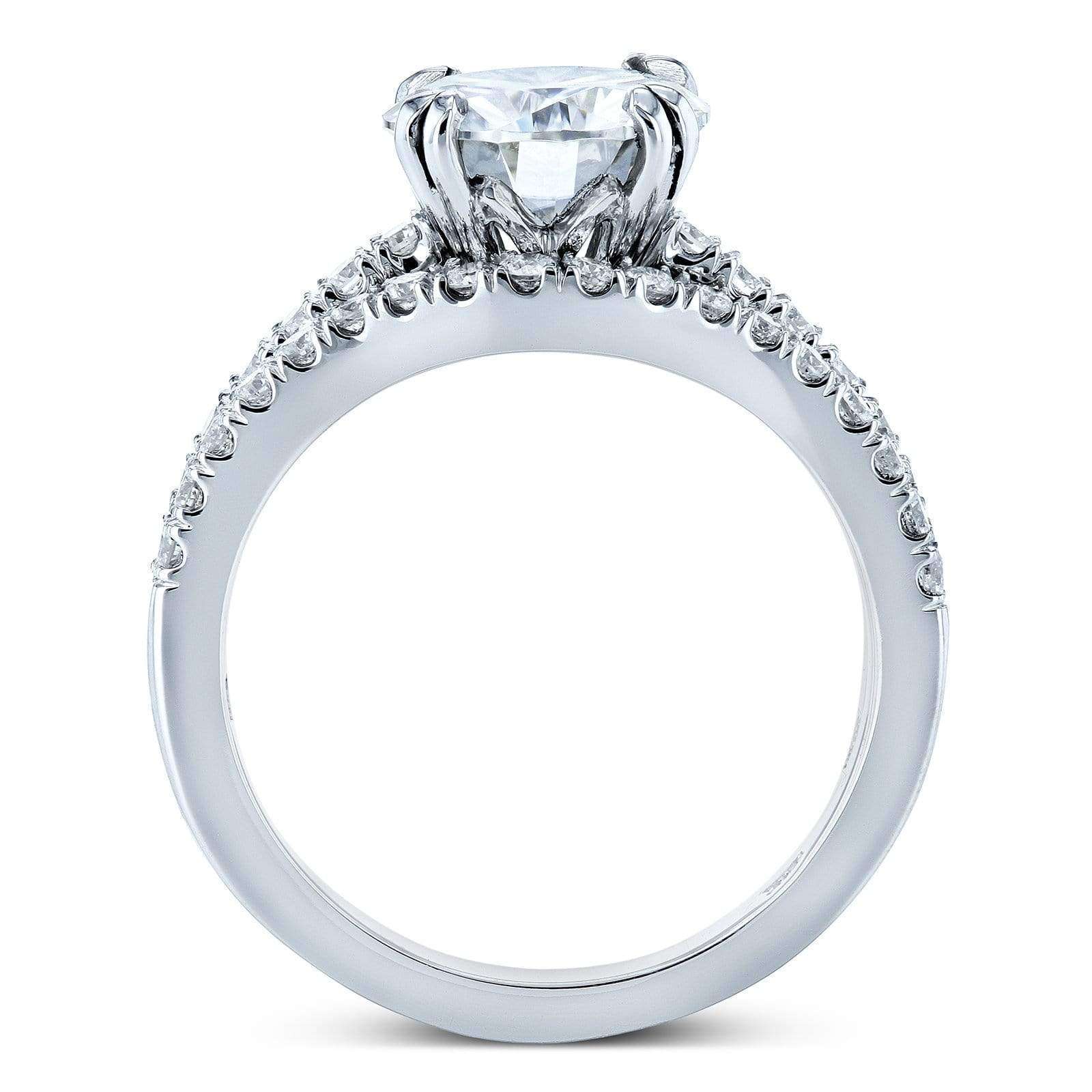 Kobelli Moissanite and Lab Grown Diamond Bridal Rings Set 2 1/3 CTW 14k White Gold (HI/VS, DEF/VS)