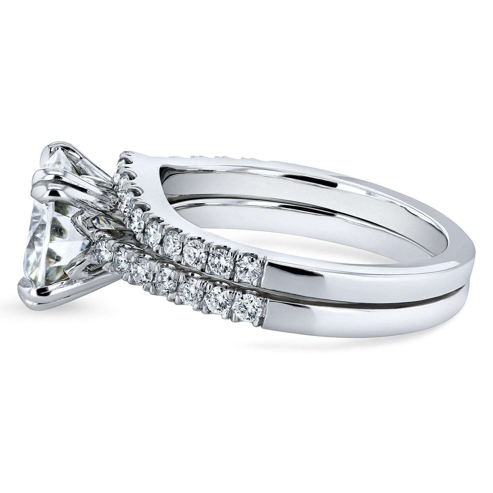 Kobelli Moissanite and Lab Grown Diamond Bridal Rings Set 2 1/3 CTW 14k White Gold (HI/VS, DEF/VS)